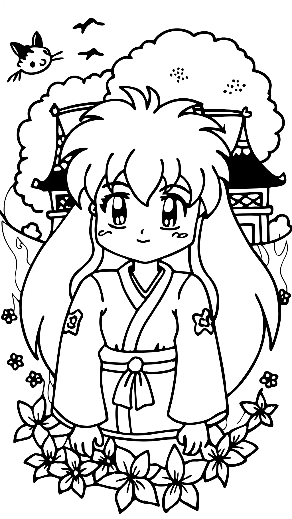 pages de livres de coloriage inuyasha